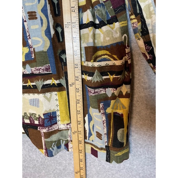 Vintage Danielle B Blazer Cotton Flax Womens Large Made in USA Safari Animal - Picture 4 of 11